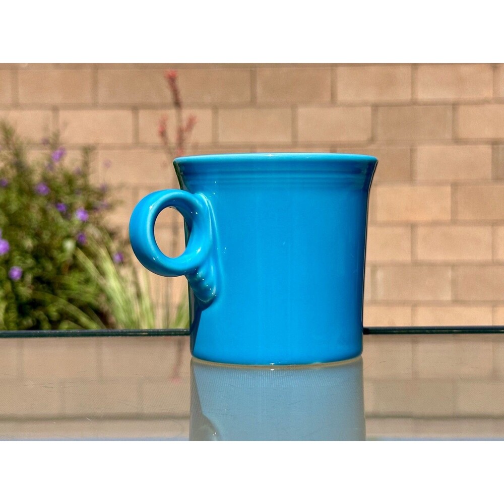 Fiesta Homer Laughlin Ring Handled Coffee Mug Peacock Blue Fiestaware